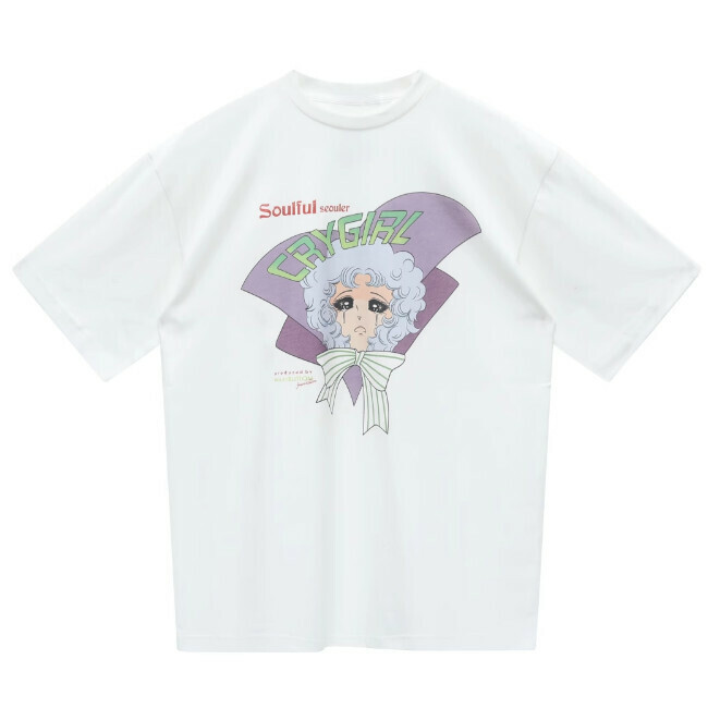 Hot selling bow printed round neck short-sleeved T-shirt (white) (XS-M size) (contact customer service after placing the order to confirm the delivery size)