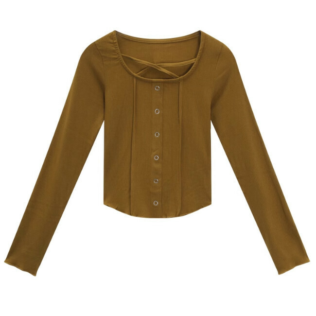 Hot selling thin sweater (brown) (XS-XL size) (contact customer service after placing the order to confirm the delivery size)
