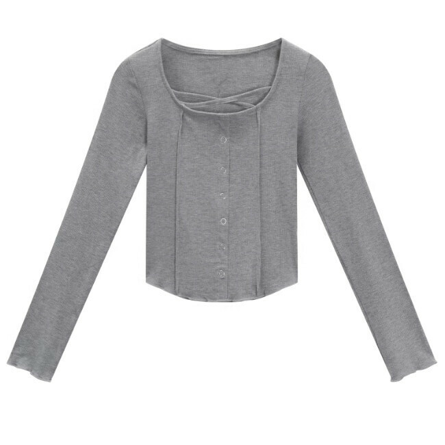 Hot selling thin sweater (grey) (XS-XL size) (contact customer service after placing the order to confirm the delivery size)