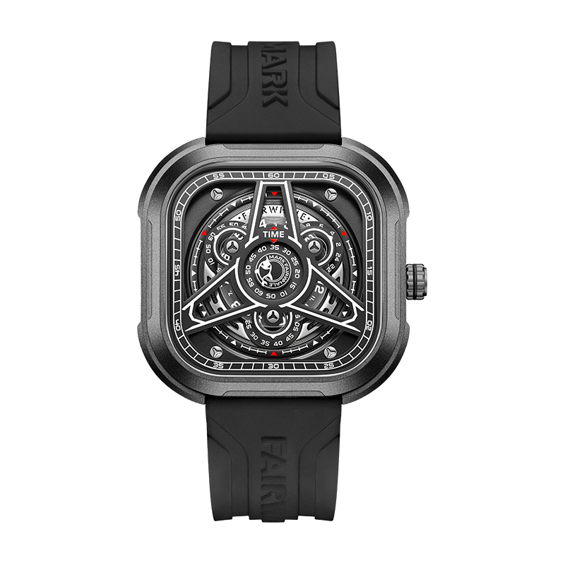 【Mark Fairwhale 馬克菲爾】FW-5740 外星 夜光 鏤空 機械 多功能 手錶 街頭 潮流 -