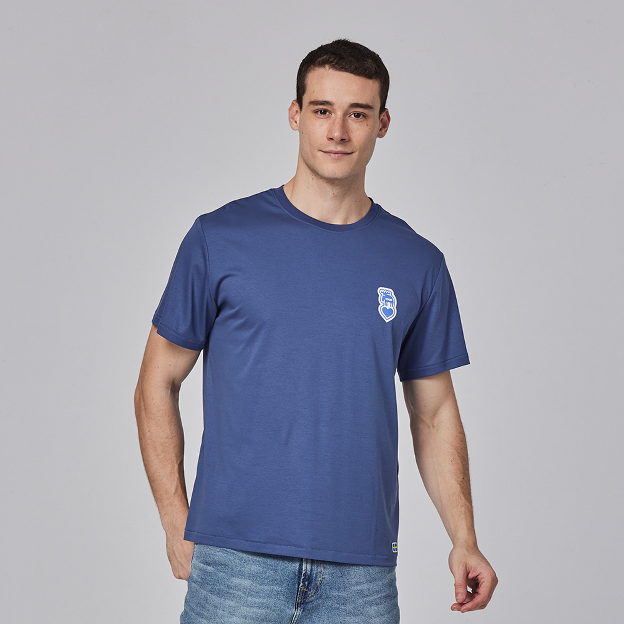 moz Sweden M-shaped moose comfortable glacier cotton 100% cotton cool stretch T-shirt