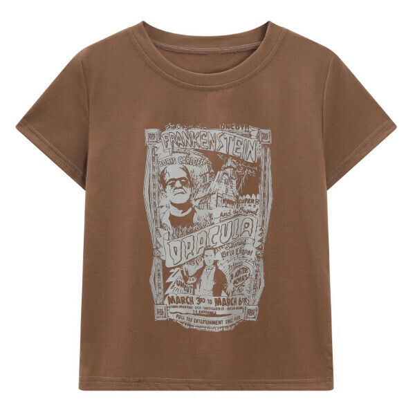 Hot selling short-sleeved T-shirt (picture color) (S-L size) (contact customer service after placing order to confirm delivery size)