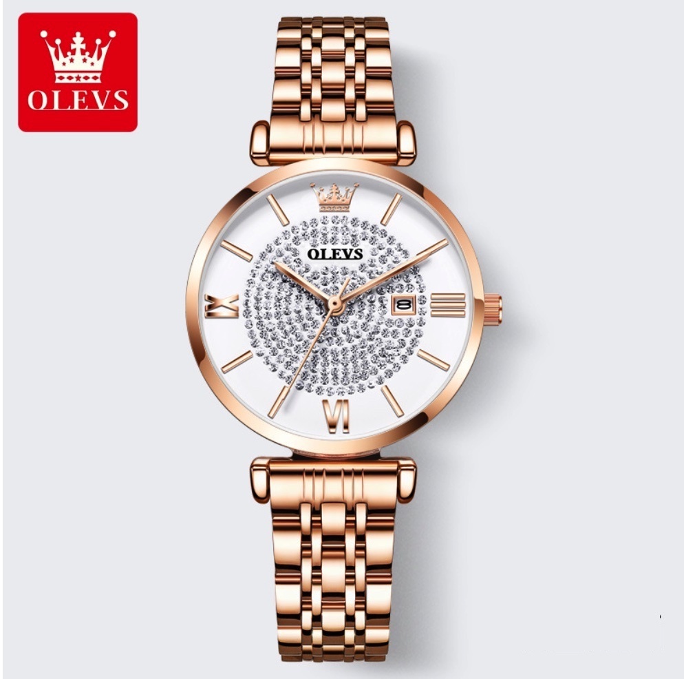 Hot Selling Oris Gypsophila Women's Watch (Steel Strap Full Rose Gold Diamond Face Women's Watch)