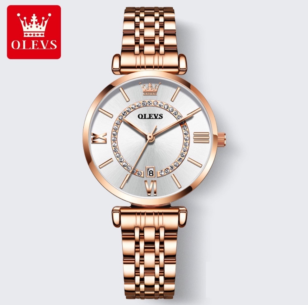 Hot Selling Oris Gypsophila Women's Watch (Steel Strap Full Rose Gold Roman Face Women's Watch)