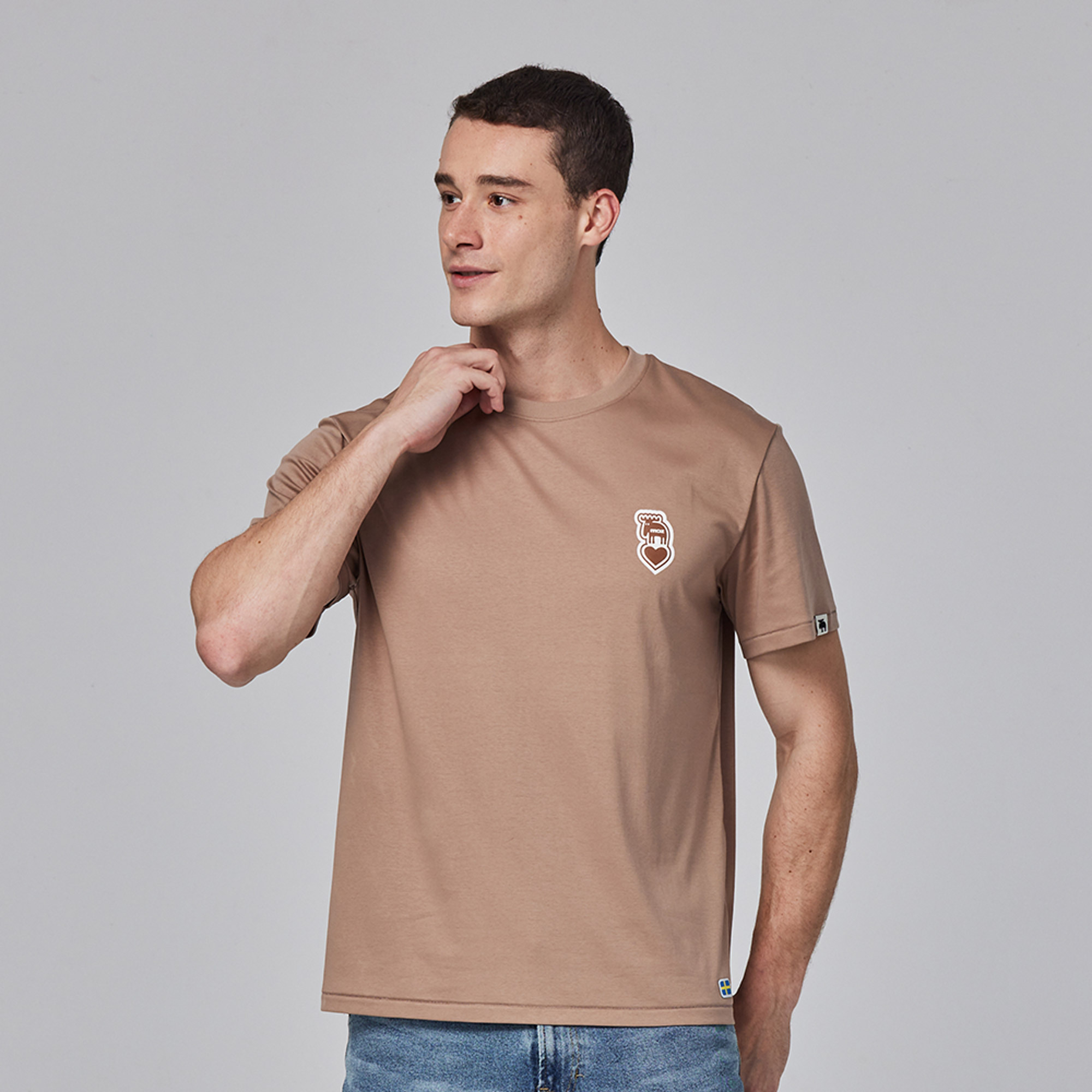 moz Sweden M-shaped moose comfortable glacier cotton 100% cotton cool stretch T-shirt