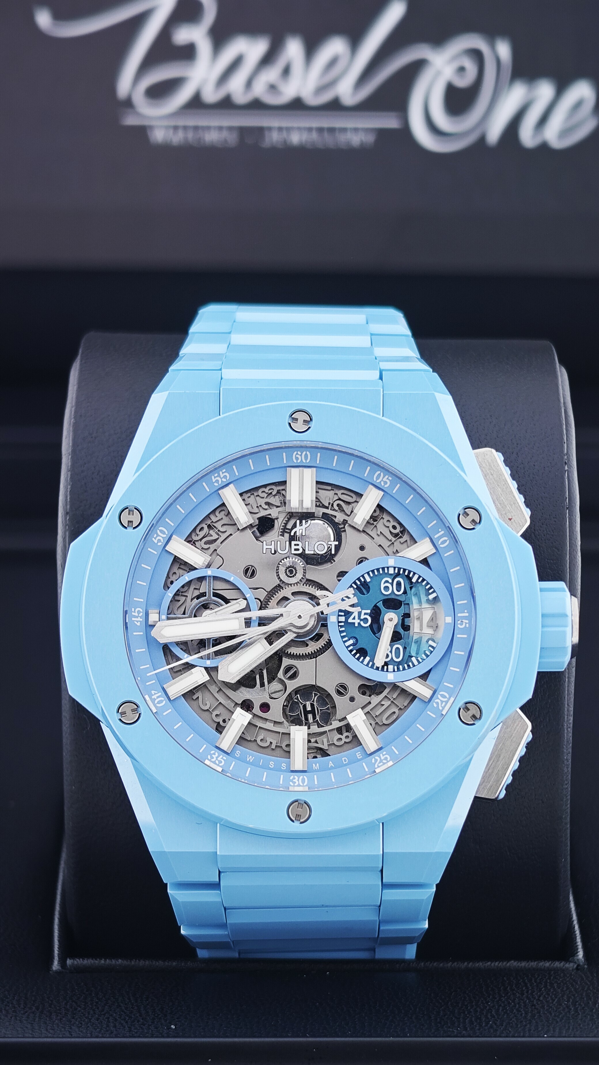 BRAND NEW HUBLOT 451.EX.5120.EX BIG BANG UNICO SKY ICE BLUE CERAMIC 42 MM boutique exclusive limited 250 pcs