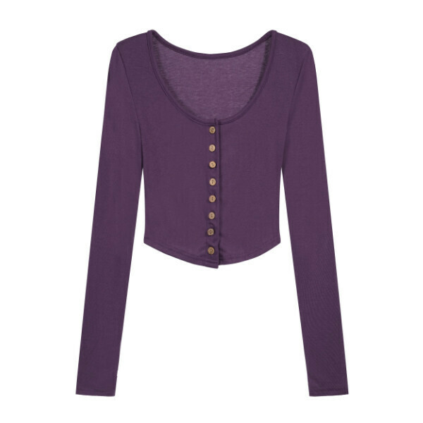 Hot selling knitted long-sleeved cardigan (purple cardigan) (size S-L) (contact customer service after placing the order to confirm the delivery size)