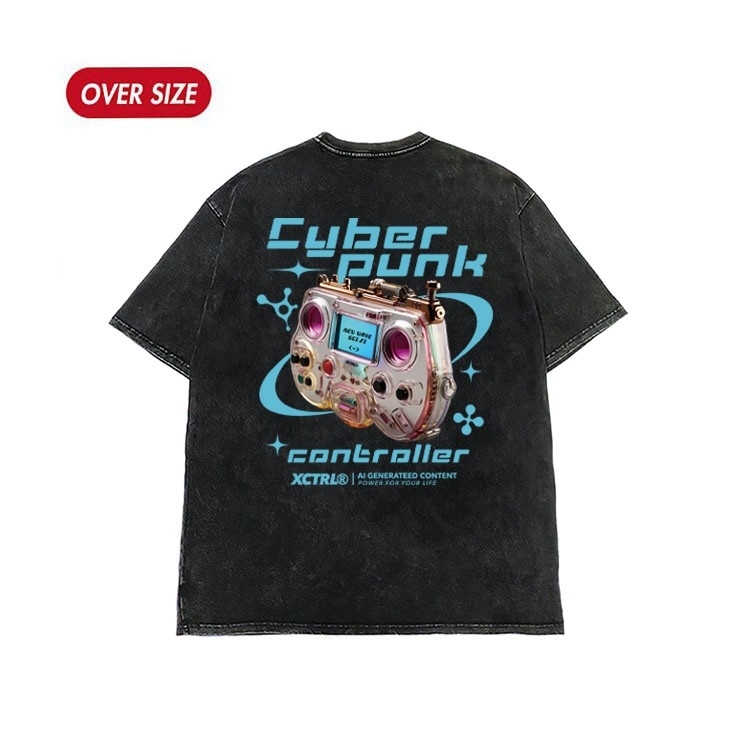 XCTRL 賽博控制器短T-水洗
