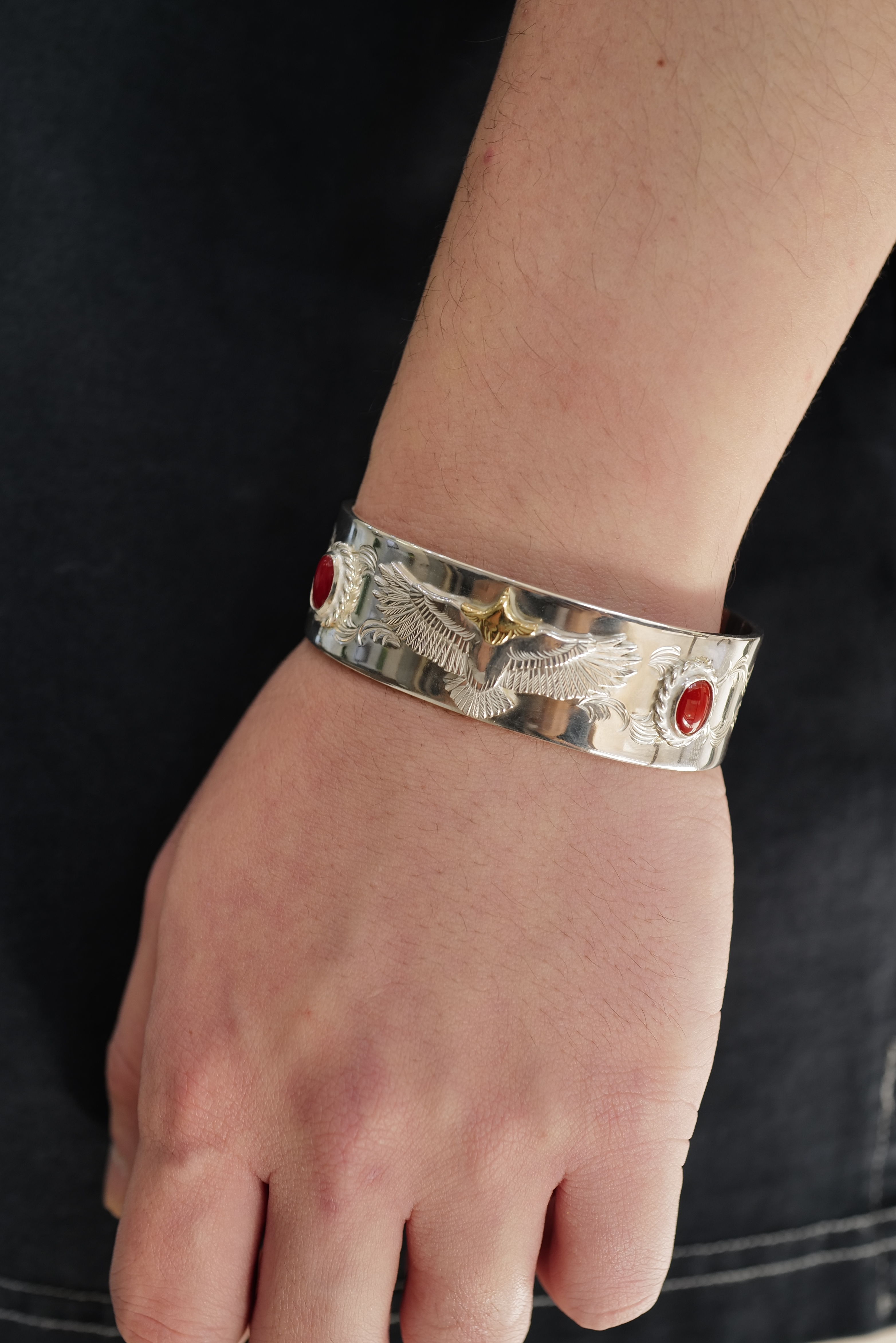 Keep Koichi K18 Head Eagle Arabesque 20mm Bangle