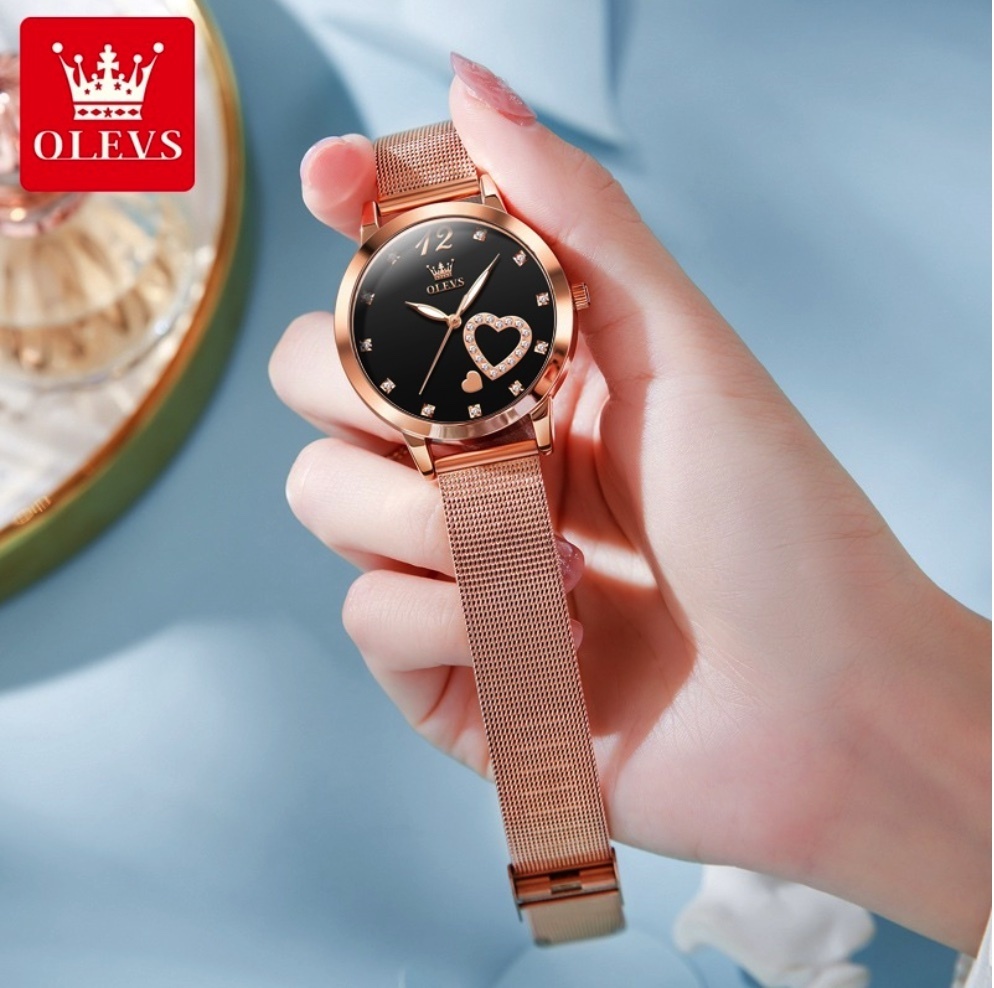 Hot Selling Oris Waterproof Quartz Women's Watch (Mesh Strap Rose Shell Dark Side Women's)