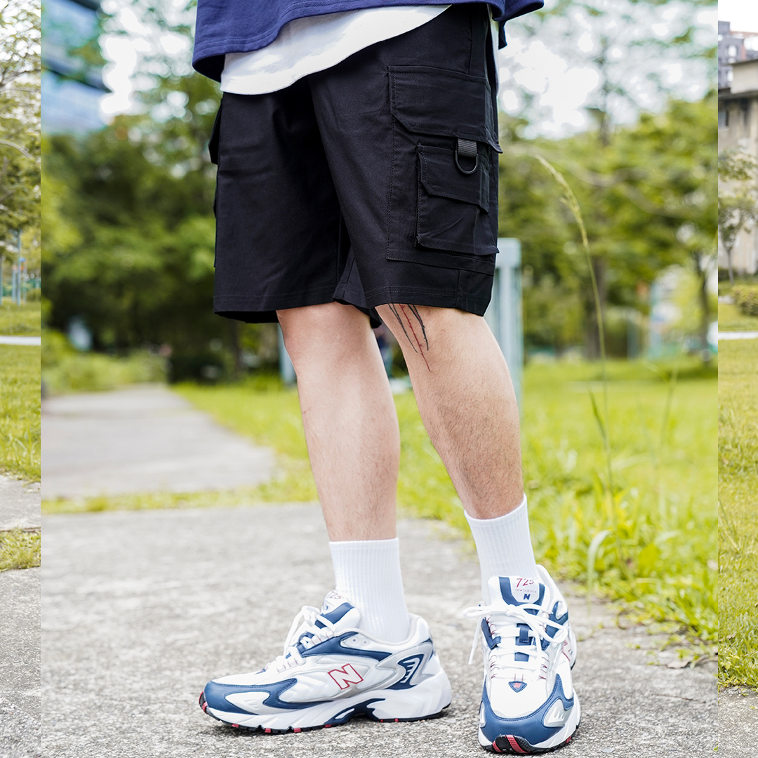 QIAO - 扣環 多工口袋 工裝褲