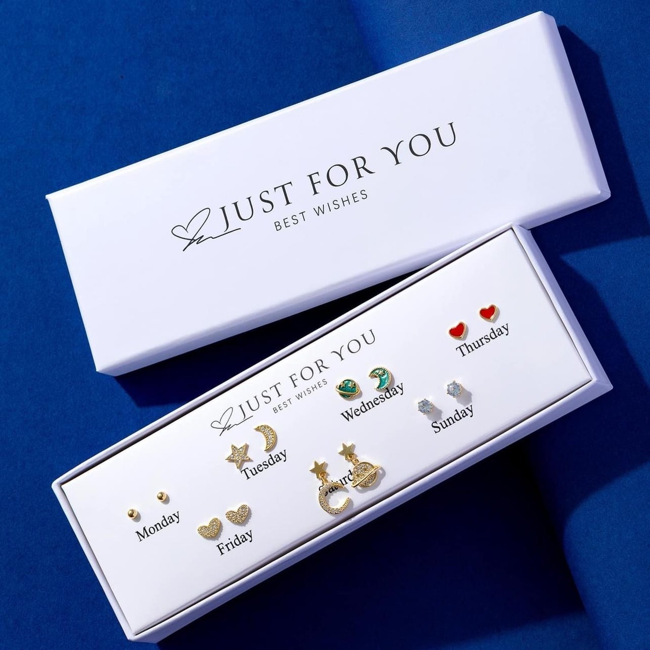 香港銀飾 ❘ 『一週耳環系列』 純銀耳針禮盒 (8/31收單)