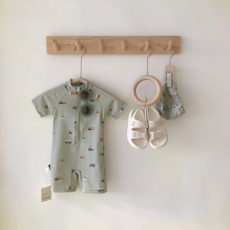 小車車連身短袖泳衣