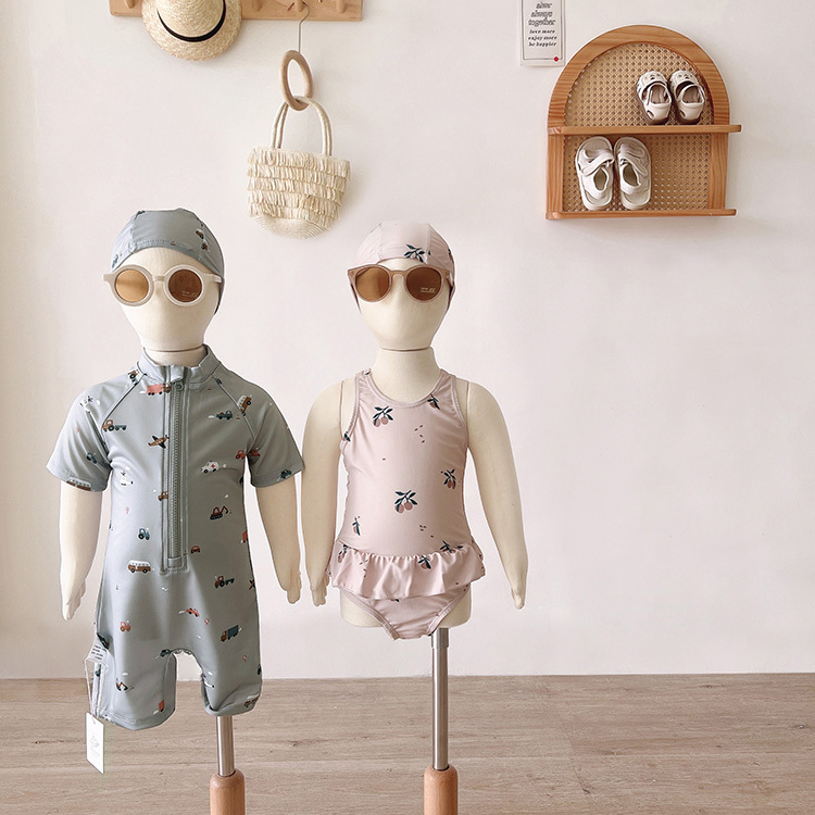 小車車連身短袖泳衣