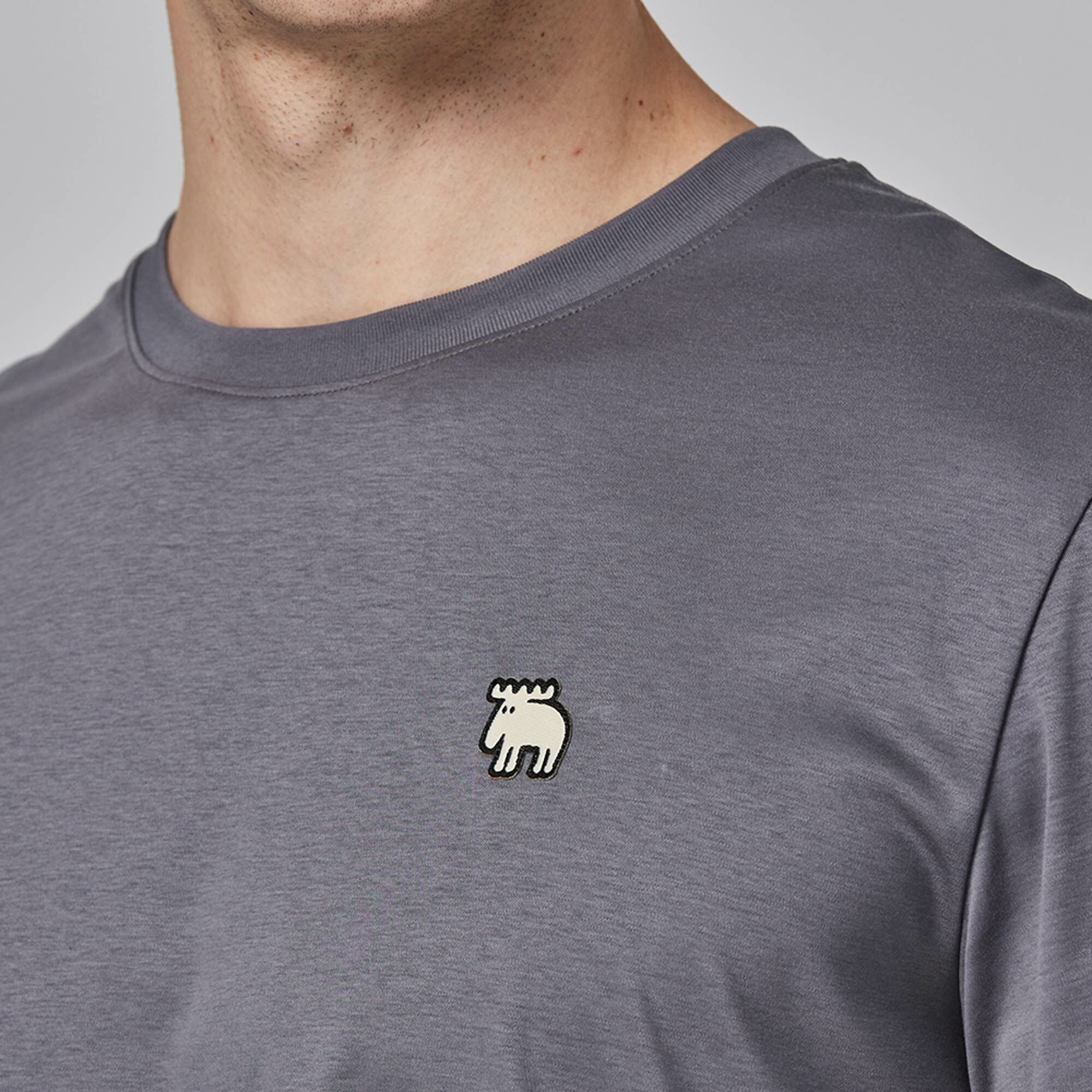 moz Sweden M-shaped moose comfortable glacier cotton 100% cotton cool stretch T-shirt