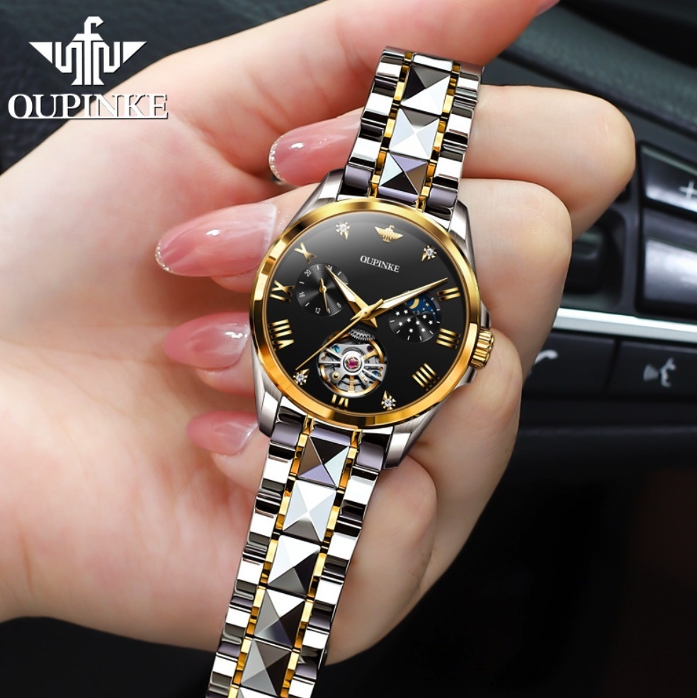 Hot Selling Oris Thin Independent Second Hand Waterproof Ladies Watch (Mesh Strap Rose Shell Dark Side)
