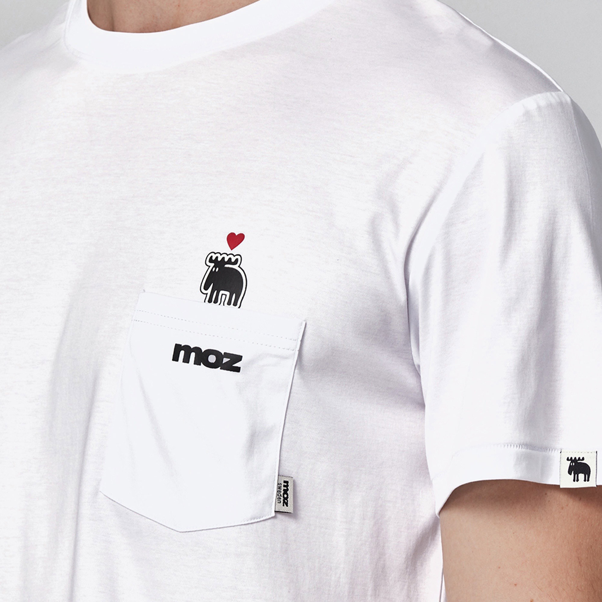 moz Sweden M-shaped moose comfortable glacier cotton 100% cotton cool stretch T-shirt