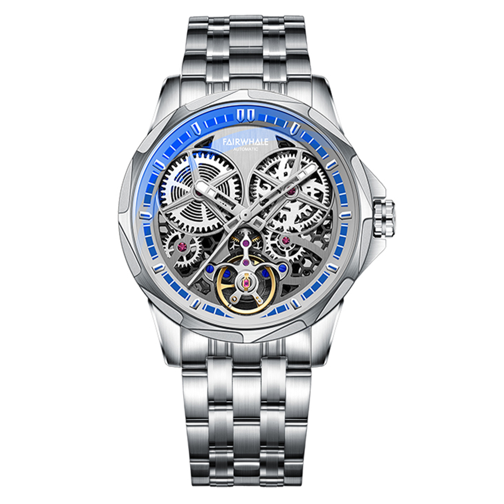 【Mark Fairwhale 馬克菲爾】FW-6030-S 鏤空 多齒輪 未來科技 性格魅力 機械 手錶 -