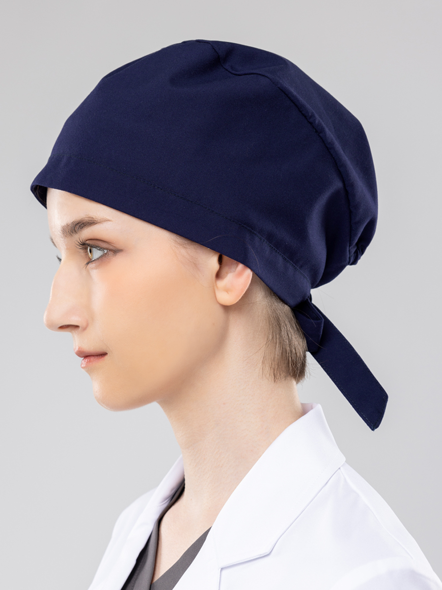 【 T08-5-B9 】吸汗綁帶刷手帽-C經典布-深海藍