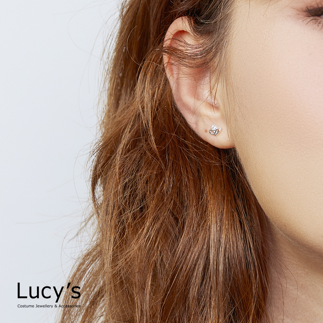 925純銀〔輕銀系列〕花苞單鑽 耳環 (114261)