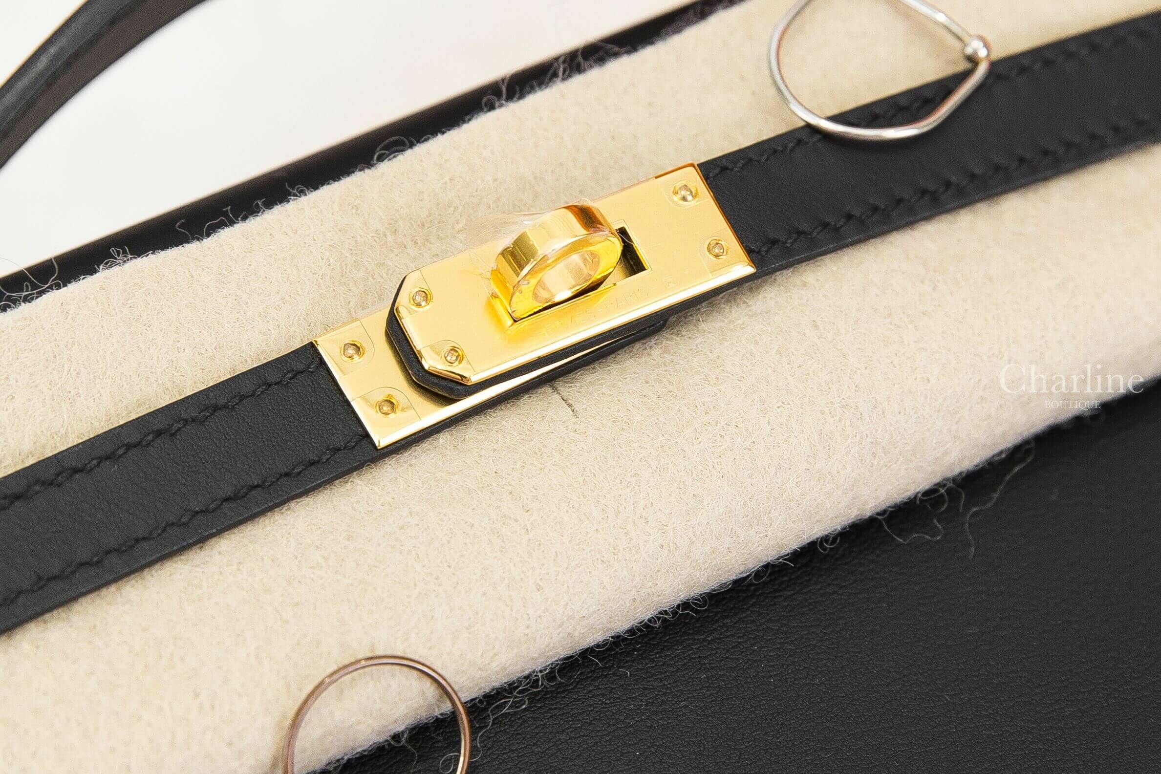 Hermès Mini Kelly Pochette 89 Noir Swift 黑色金釦迷你凱莉包
