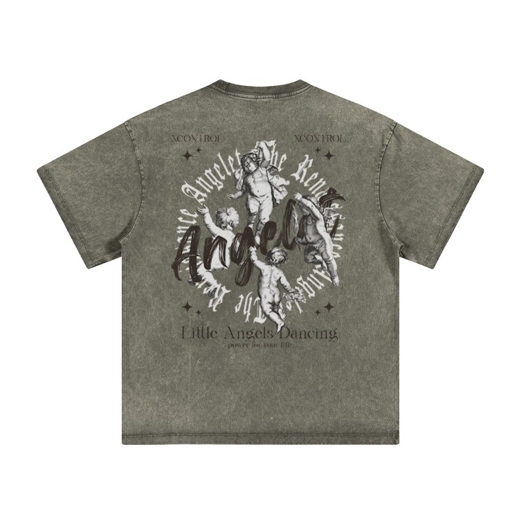 XCTRL 小天使飛舞水洗短T-灰綠