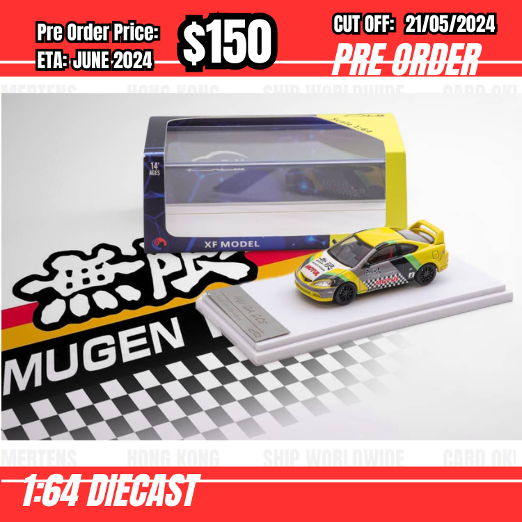 PO-$150 * XF Model * 1:64 Honda Integra Type R DC5 Yellow Livery [OD14/05]