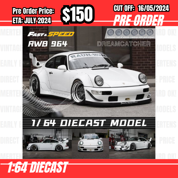 PO-$150 * Fast Speed * 1:64 RWB964 White Dreamcatcher [OD14/05]