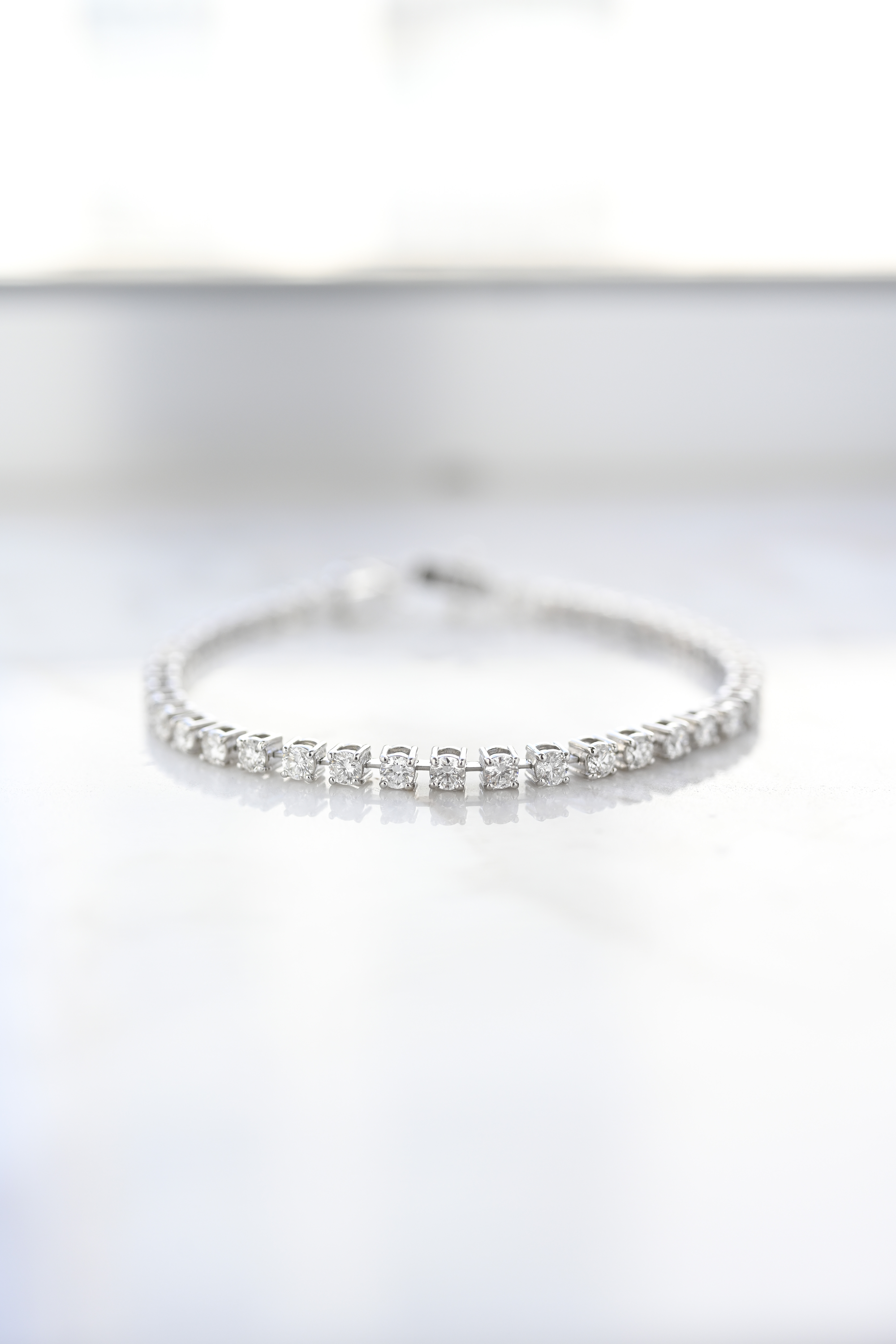 18K Four Prong 2.8mm 3.36ct Diamond Tennis Bracelet