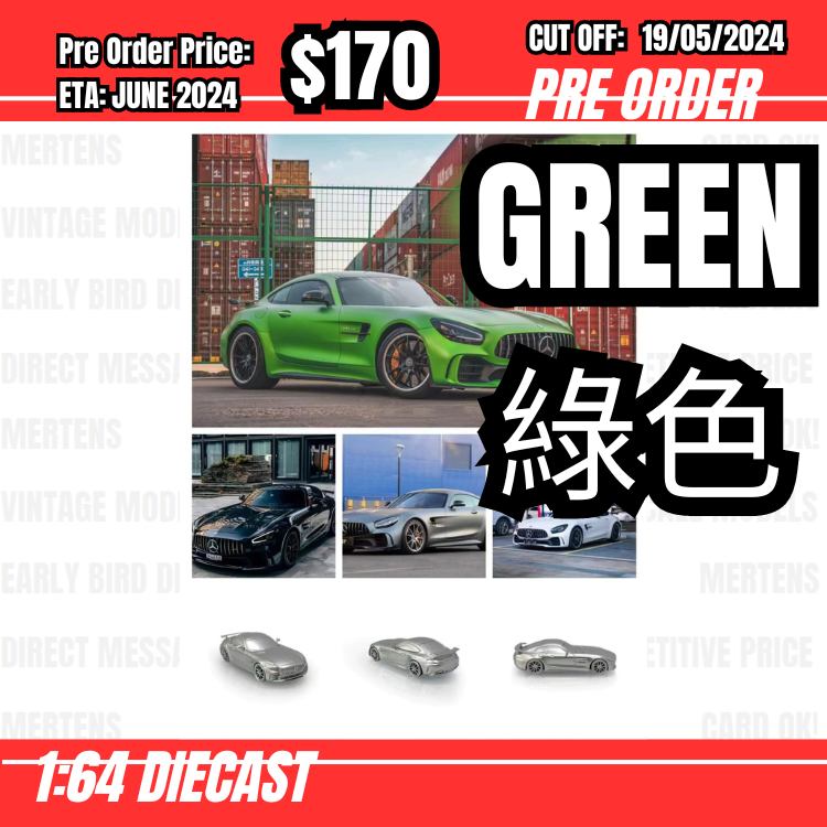 PO-$170 * League Model * 1:64 AMG GT GTR 2017 Green [OD14/05]