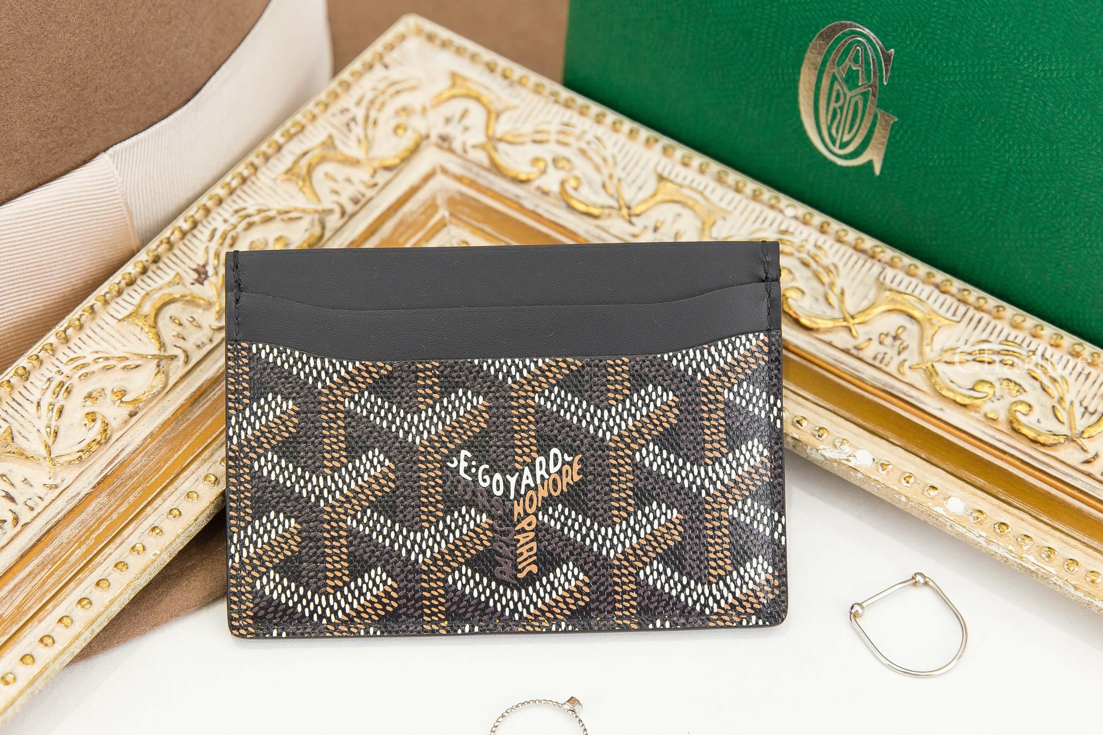 Goyard Saint-Sulpice Card Wallet 黑色小牛皮拼黃色夾層內裡卡片夾