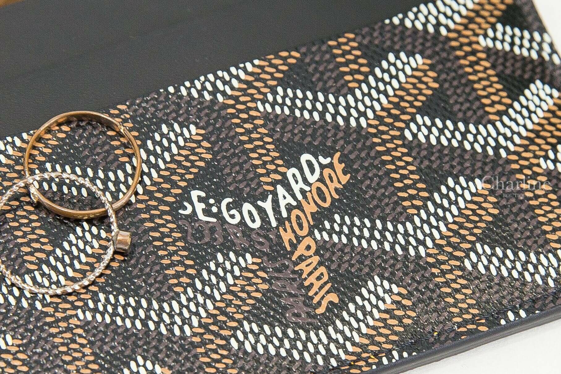 Goyard Saint-Sulpice Card Wallet 黑色小牛皮拼黃色夾層內裡卡片夾
