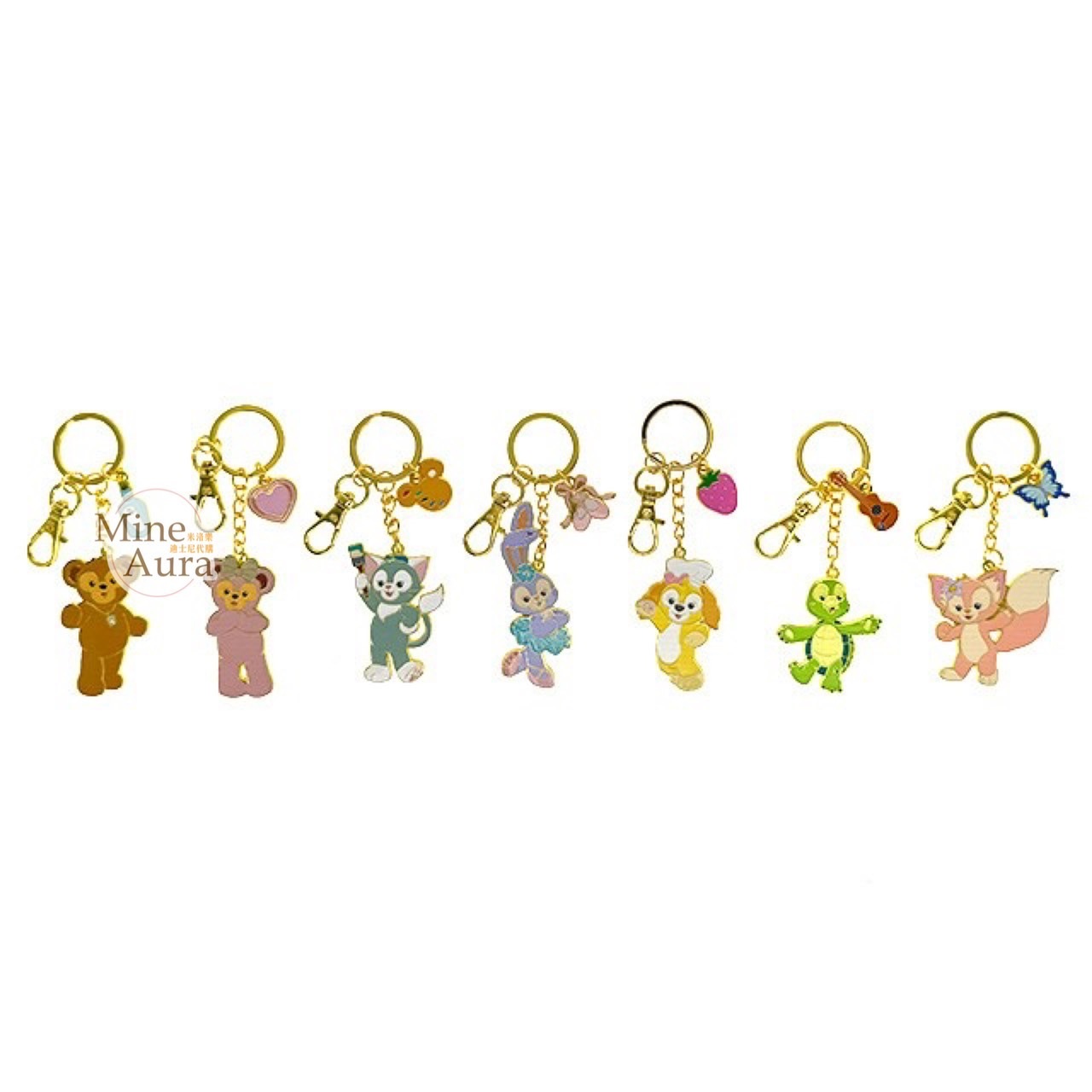 達菲 Duffy 與好友們 金屬 造型 鑰匙圈 吊飾 7入組 -香港迪士尼樂園