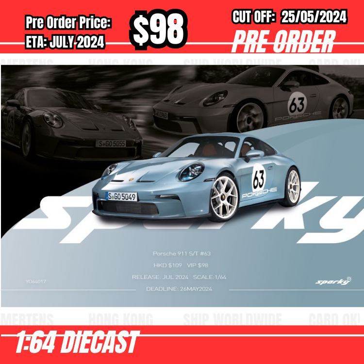 PO-$98 * Sparky * 1:64 Porsche 911 S/T #63  [OD14/05]
