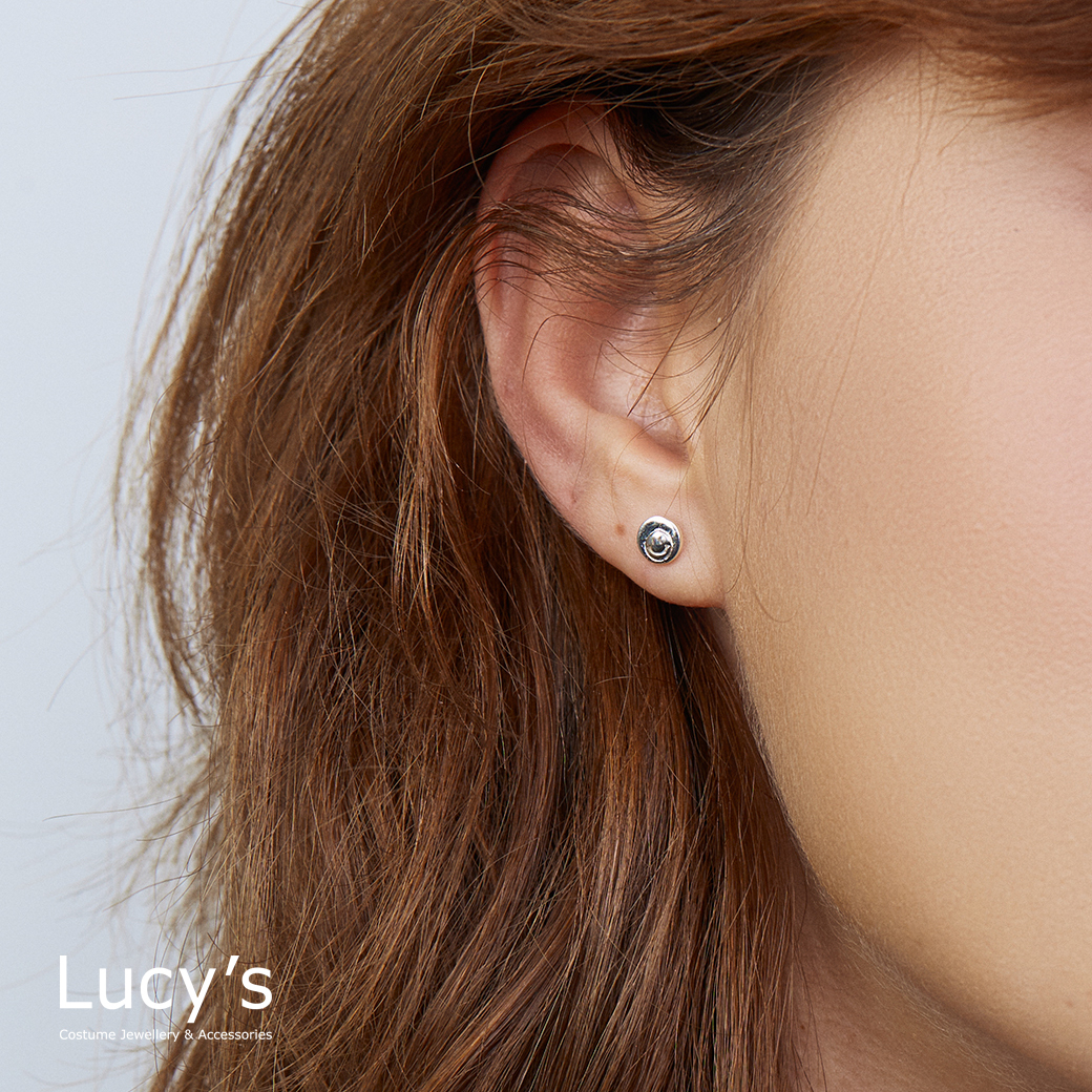 *925純銀〔輕銀系列〕鏡之微笑 耳環 (94985)