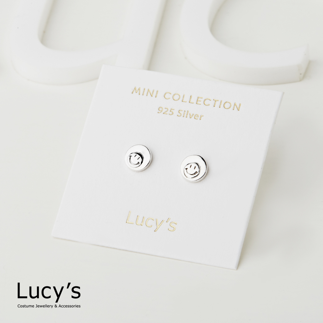 *925純銀〔輕銀系列〕鏡之微笑 耳環 (94985)