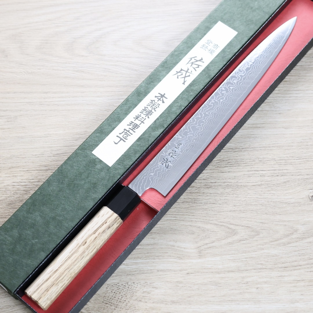 佑成 筋引 270mm SG2粉末HSS鋼 大馬士革