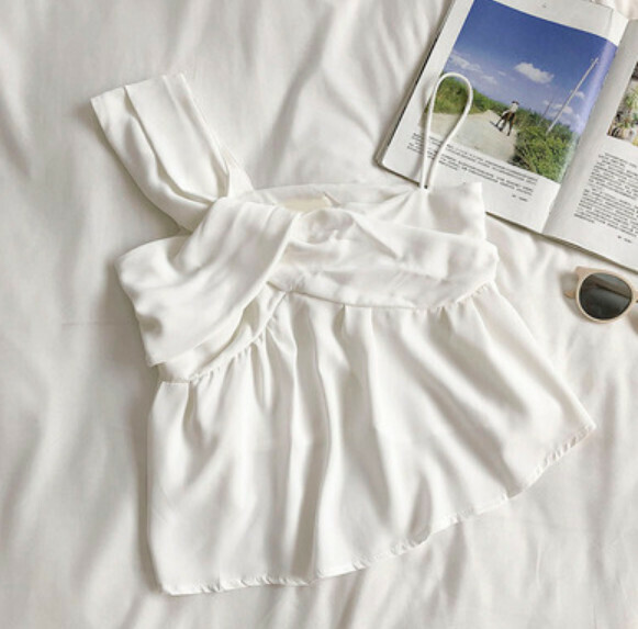 Irregular Kink Sleeveless Suspenders (White) [One Size]