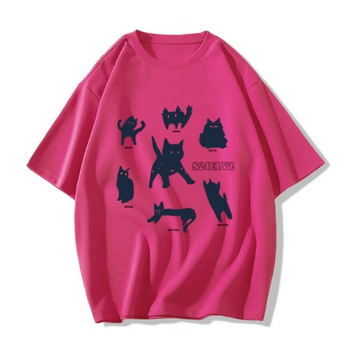 Hot selling short-sleeved T-shirt [Dragon Fruit Color] [XS-2XL Size] (please contact customer service to confirm the delivery size after placing the order)