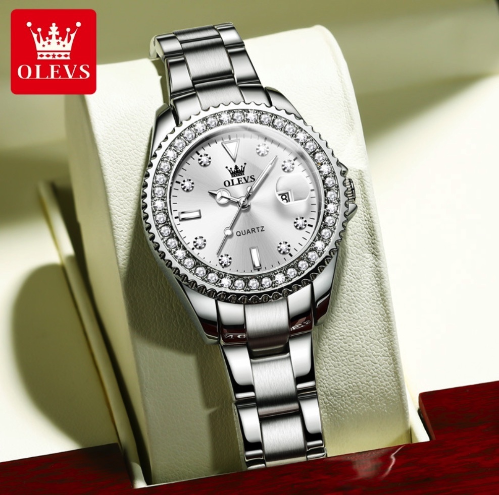 Hot Selling Oris Diamond Simple Niche Women's Watch (Steel Strap White Female)