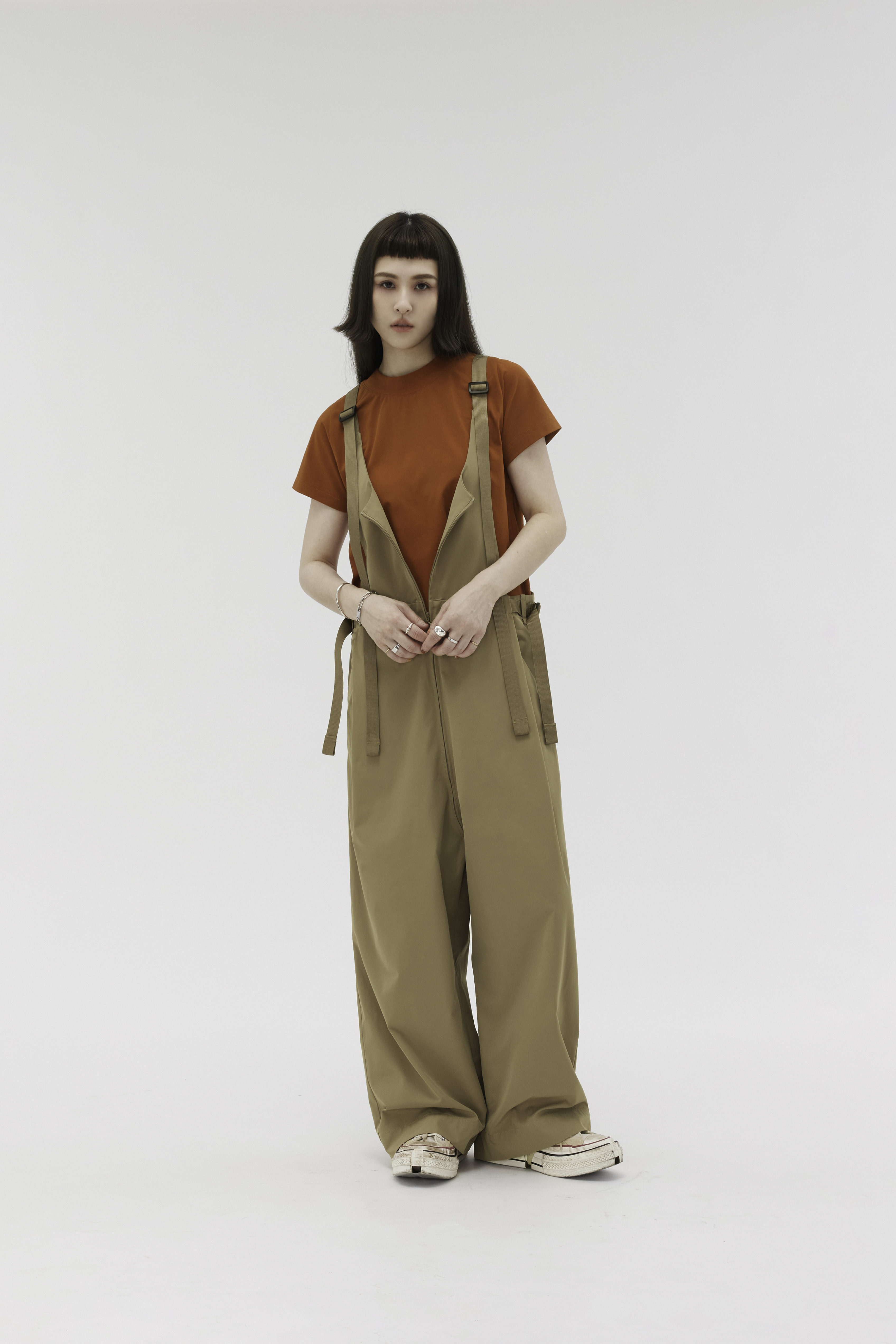 Workaday Wide-Leg Overalls | Khaki