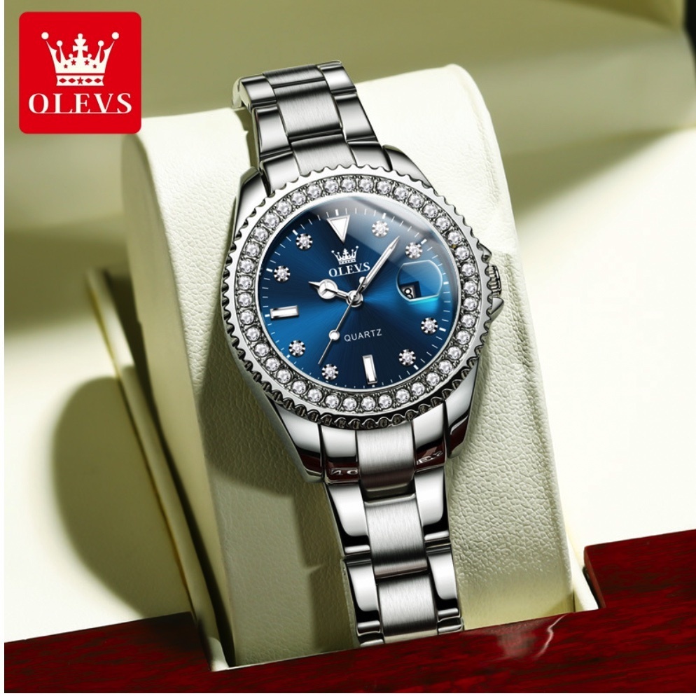 Hot Selling Oris Diamond Simple Niche Women's Watch (Steel Strap Original Blue Women's Watch)