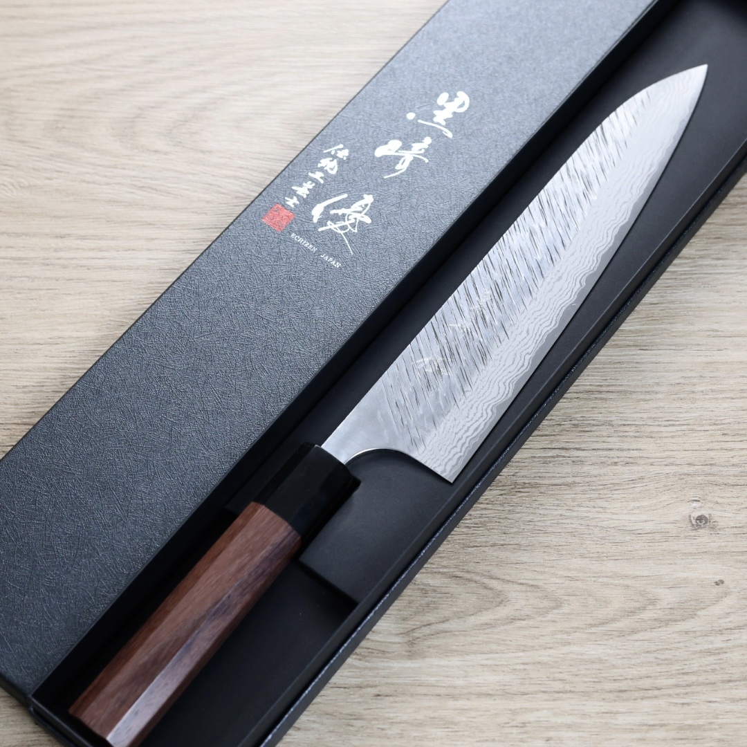 黑崎優 風神 牛刀 240mm VG10鋼 墨流