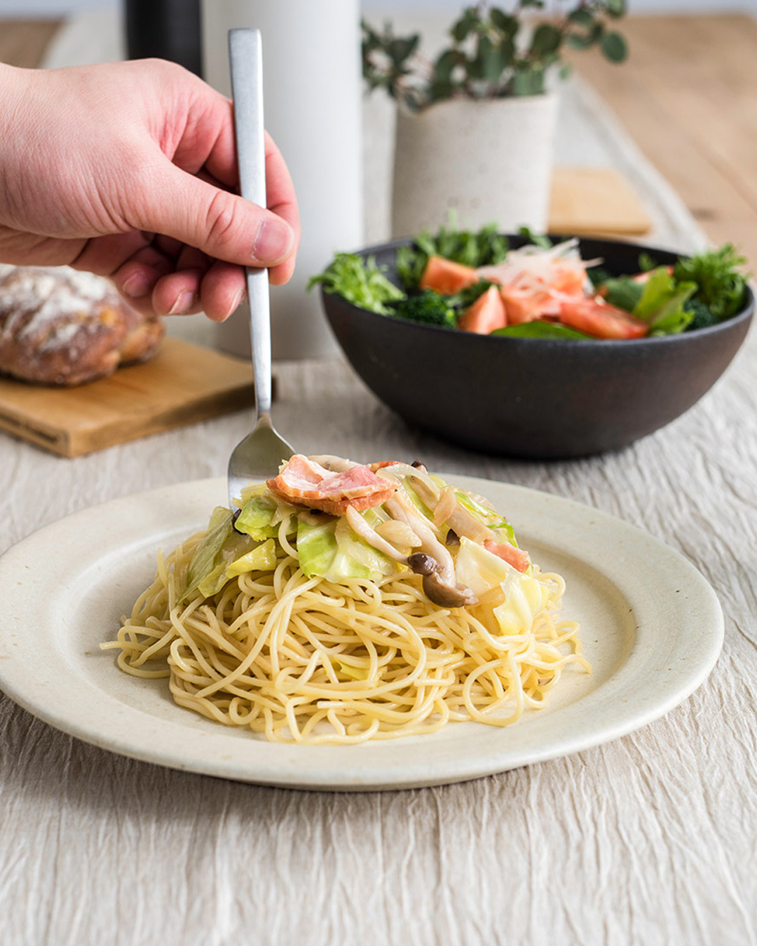 明山窯 TEIBAN WARE 圓碟 L 生成(米)｜信樂燒