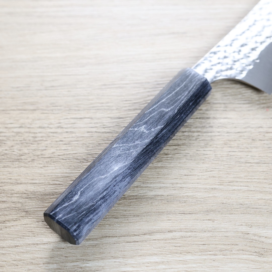 黒﨑優　閃光　牛刀　210mm 黒崎優 「閃光・流」牛刀 包丁 210mm オリーブ×ターコイズリング