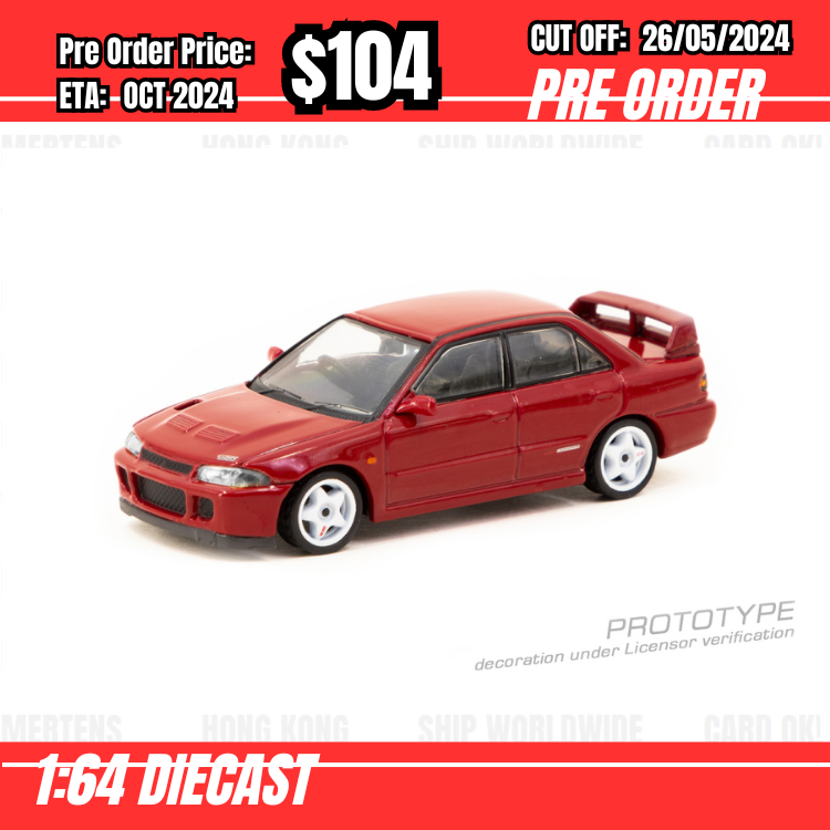 PO-$104 * Tarmac * 1:64 Mitsubishi Lancer GSR Evolution II Red [OD14/05]