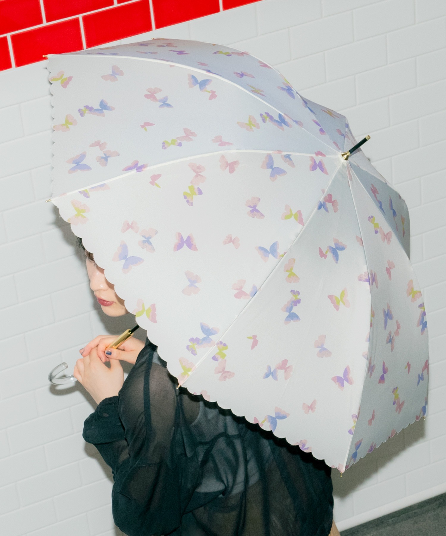 Wpc. 波浪邊蝴蝶長遮