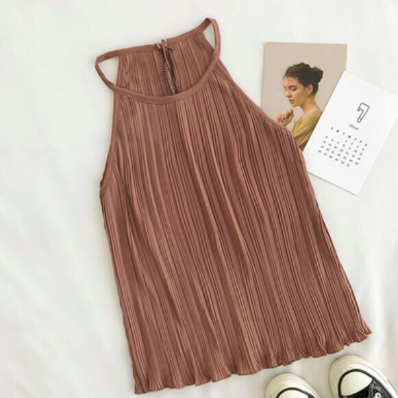 Solid color versatile halterneck sling (brown) [one size]