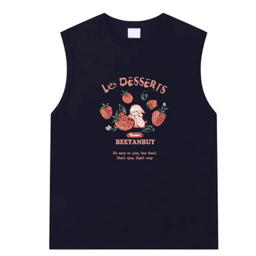 Hot selling sleeveless waistcoat T-shirt [Navy Blue] [M-XL] (please contact customer service to confirm the delivery size after placing the order)