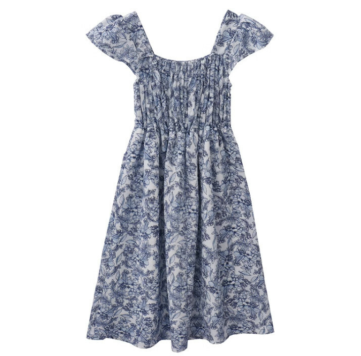Hot selling small floral dress [blue] [one size fits all]